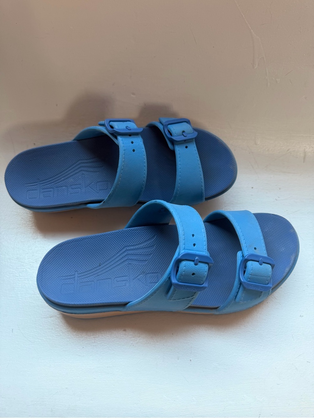 Dansko Blue Dual-Buckle Slide Sandals - Picture 5 of 7